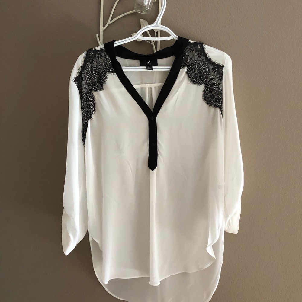 Black and white blouse